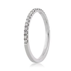 0.35ct Round Brilliant Cut Diamond Micropave Wedding Band in 18k White Gold