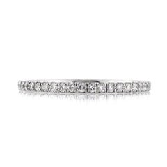 0.35ct Round Brilliant Cut Diamond Micropave Wedding Band in 18k White Gold