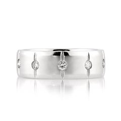 0.35ct Round Brilliant Cut Diamond Sandblasted Finish Men
s Wedding Band