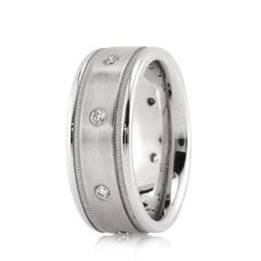 0.35ct Round Brilliant Cut Diamond Satin Finish Men's Wedding Band