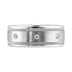 0.35ct Round Brilliant Cut Diamond Satin Finish Men
s Wedding Band