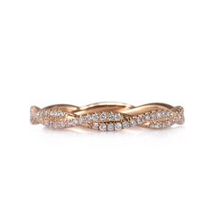 0.35ct Round Brilliant Cut Diamond Twist Eternity Band in 18k Rose Gold