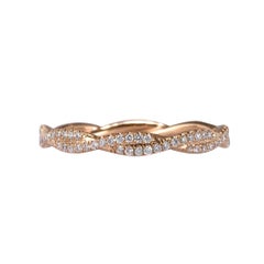 0.35ct Round Brilliant Cut Diamond Twist Eternity Band in 18k Rose Gold
