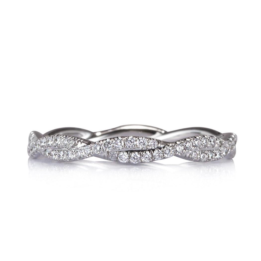 0.35ct Round Brilliant Cut Diamond Twist Eternity Band in 18k White Gold