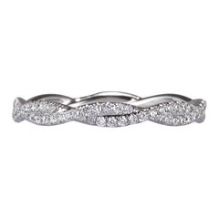 0.35ct Round Brilliant Cut Diamond Twist Eternity Band in 18k White Gold