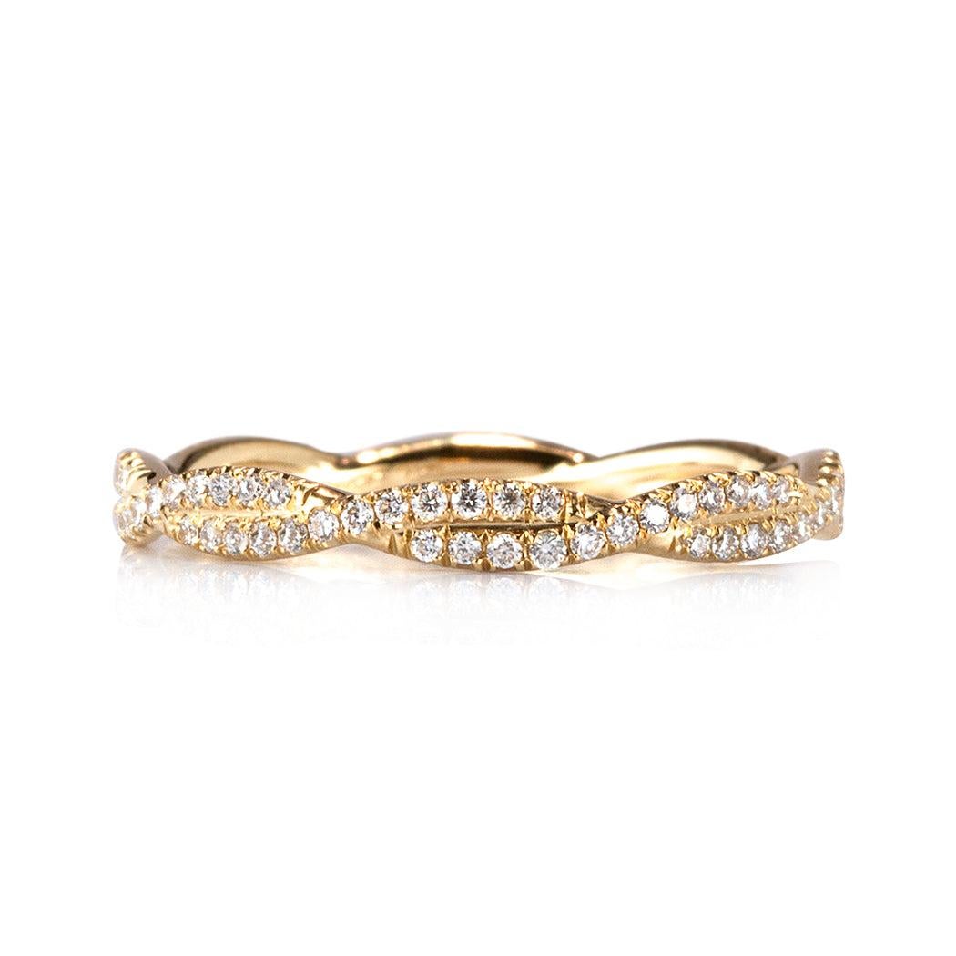 0.35ct Round Brilliant Cut Diamond Twist Eternity Band in 18k Yellow Gold