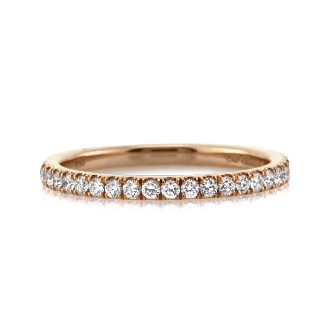 0.35ct Round Brilliant Cut Diamond Wedding Band in 18k Rose Gold