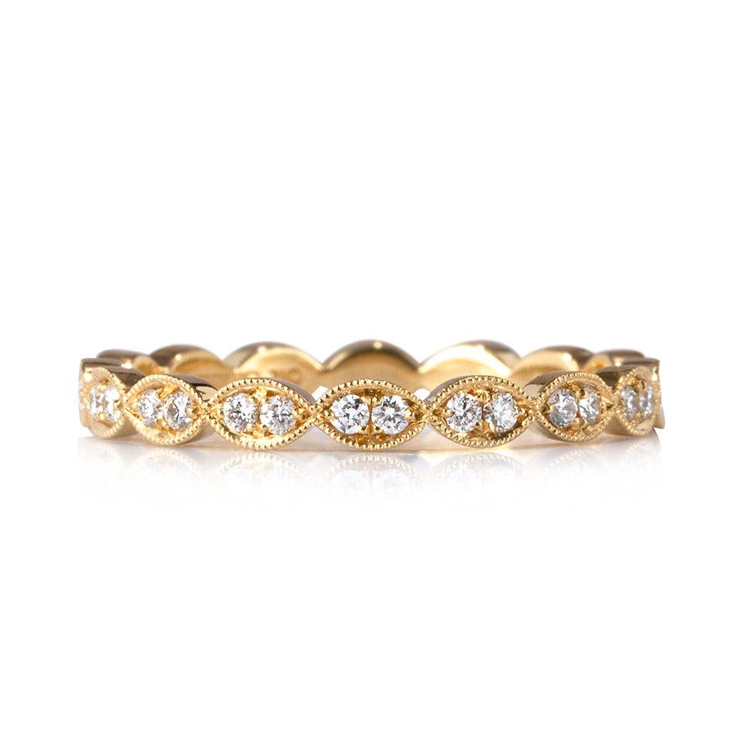 0.35ct Round Cut Diamond Eternity Band in 18k Yellow Gold