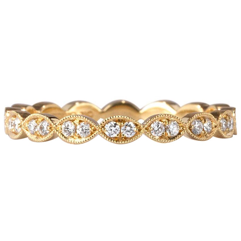 0.35ct Round Cut Diamond Eternity Band in 18k Yellow Gold