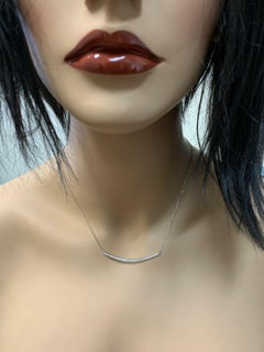 Superbe collier en or blanc massif 14 carats avec diamants de 0,35 carat