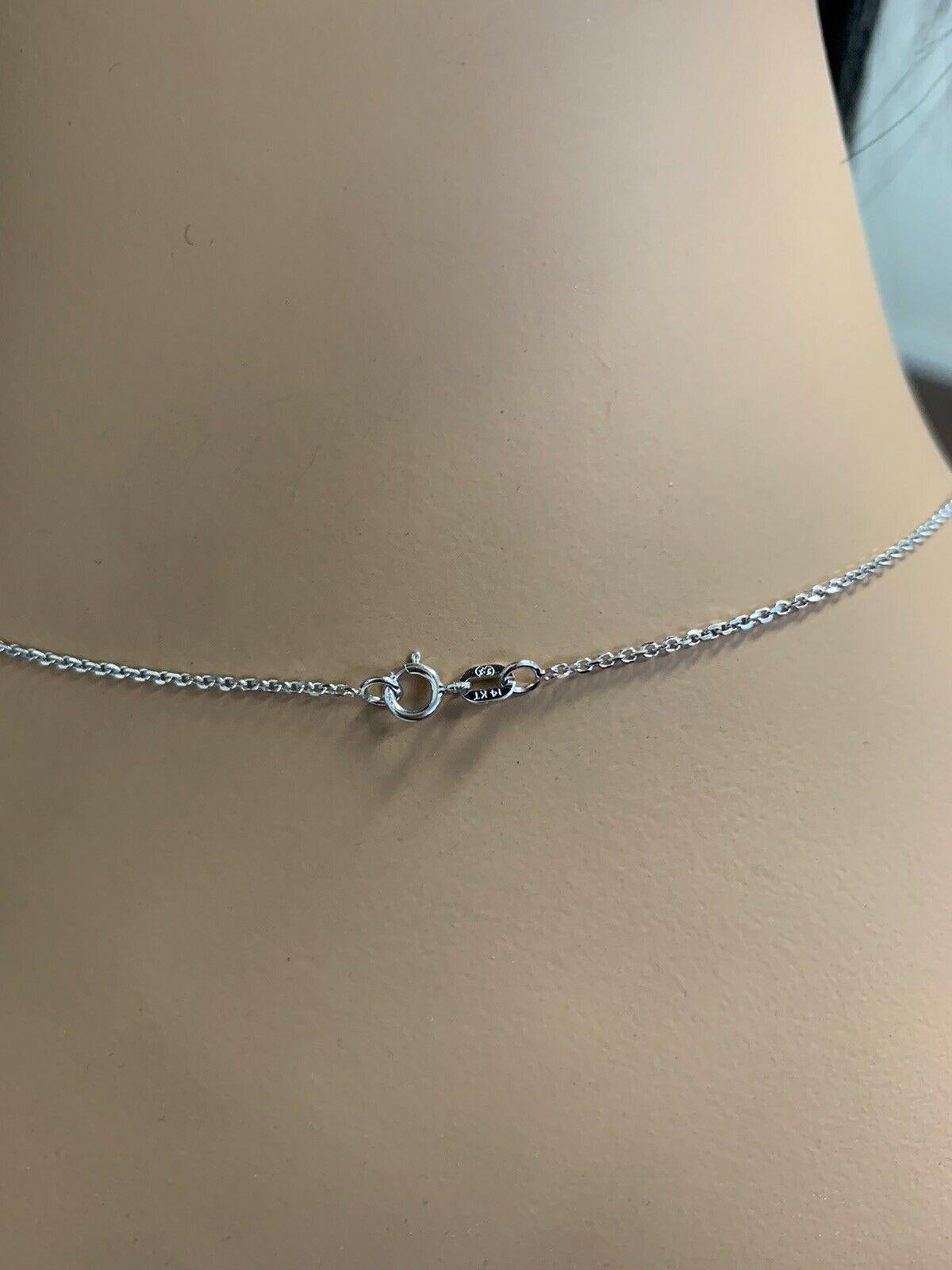0.35 Carat Stunning 14 Karat Solid White Gold Diamond Necklace In New Condition For Sale In Los Angeles, CA