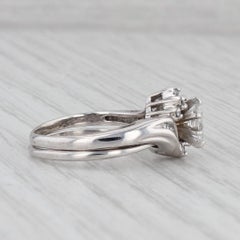 0.35ctw Diamond Engagement Ring Wedding Band Guard Bridal Set 14k Gold Size 5.25