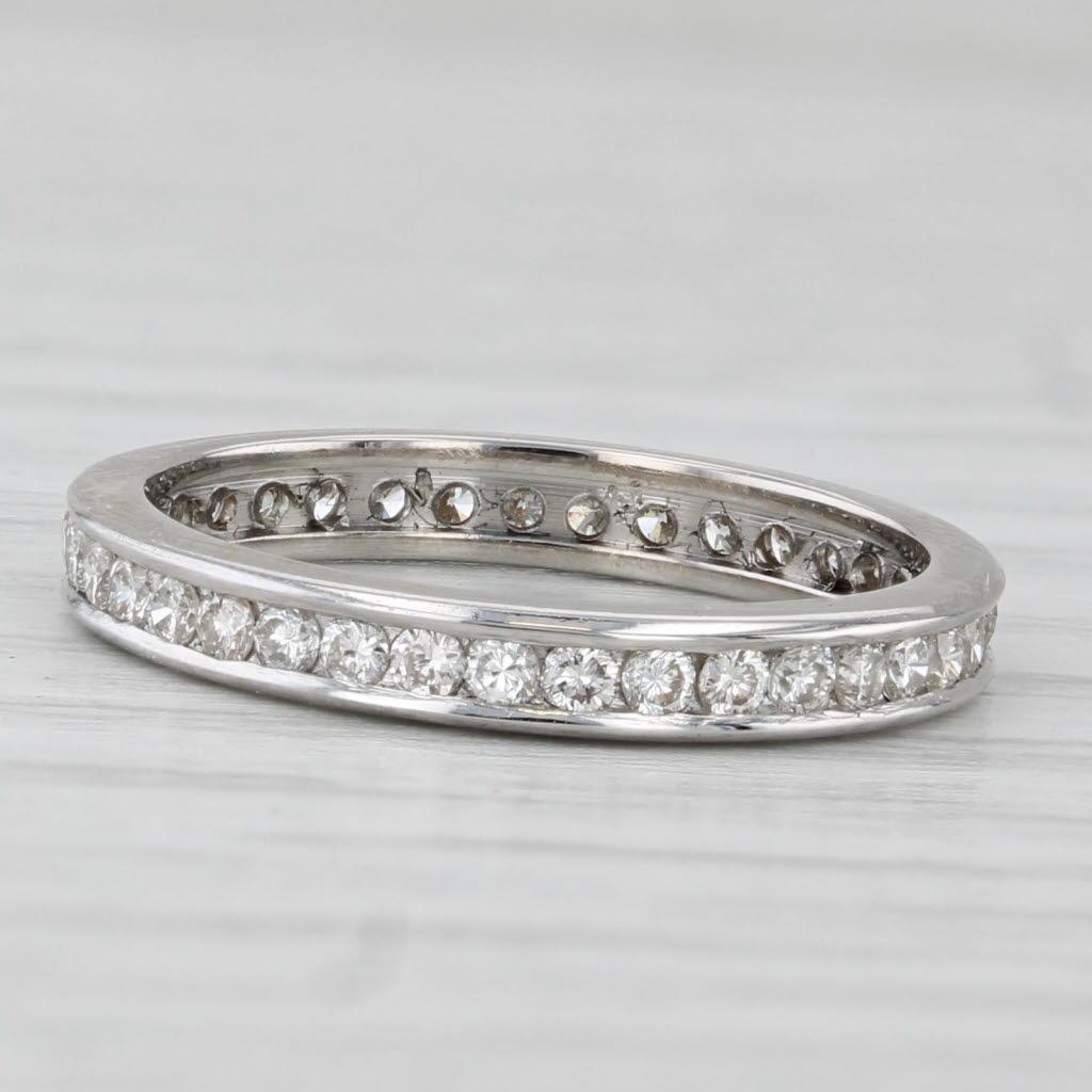 Round Cut 0.35ctw Diamond Eternity Wedding Band Stackable Anniversary Ring 4.25 For Sale