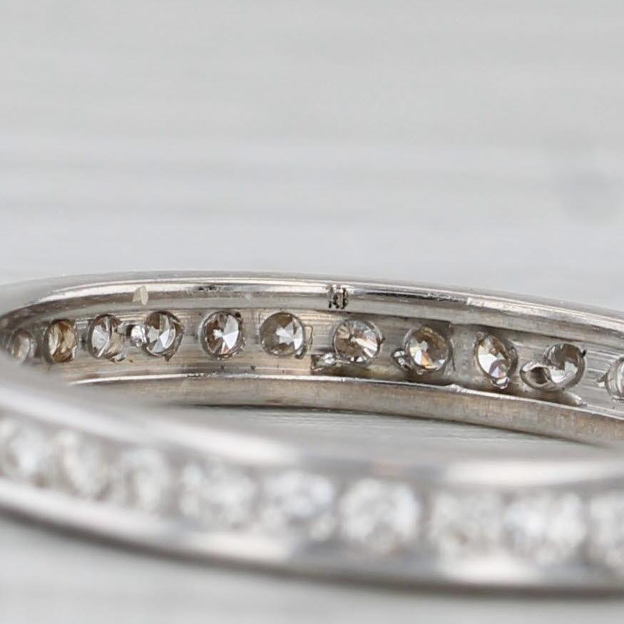 0.35ctw Diamond Eternity Wedding Band Stackable Anniversary Ring 4.25 In Good Condition For Sale In McLeansville, NC