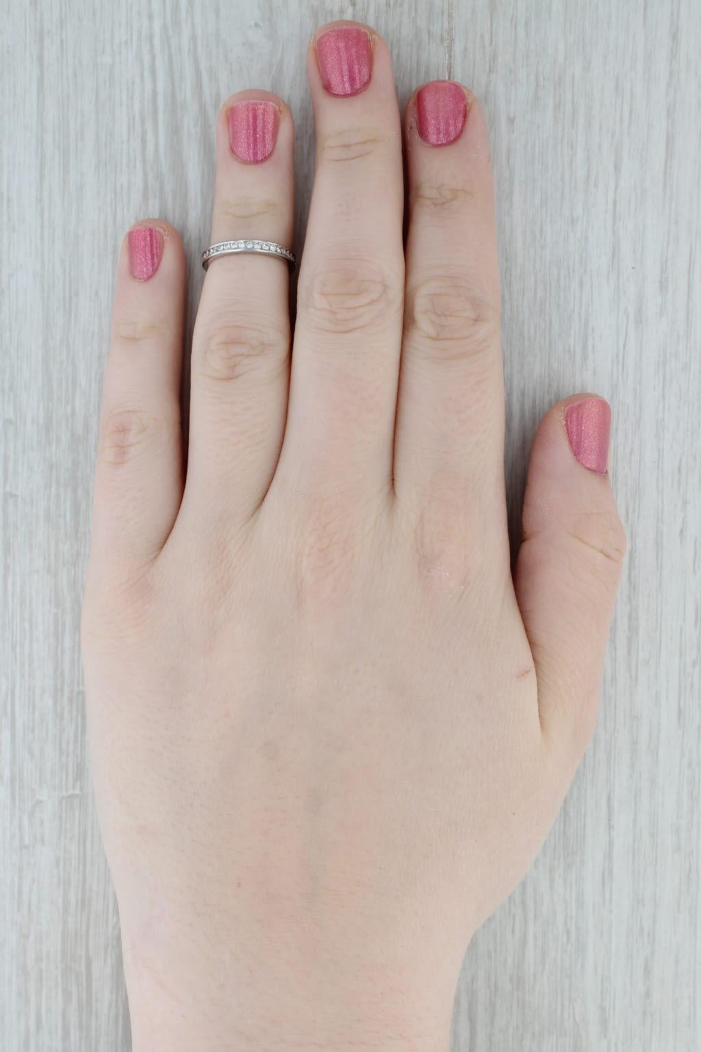 0.35ctw Diamond Eternity Wedding Band Stackable Anniversary Ring 4.25 For Sale 4
