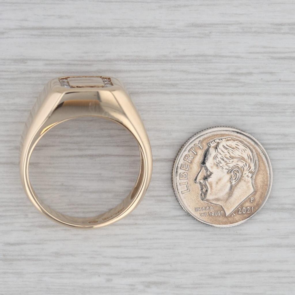 Anello con diamante aureolato da 0,35 carati in oro giallo 14k, misura 10 in vendita 2