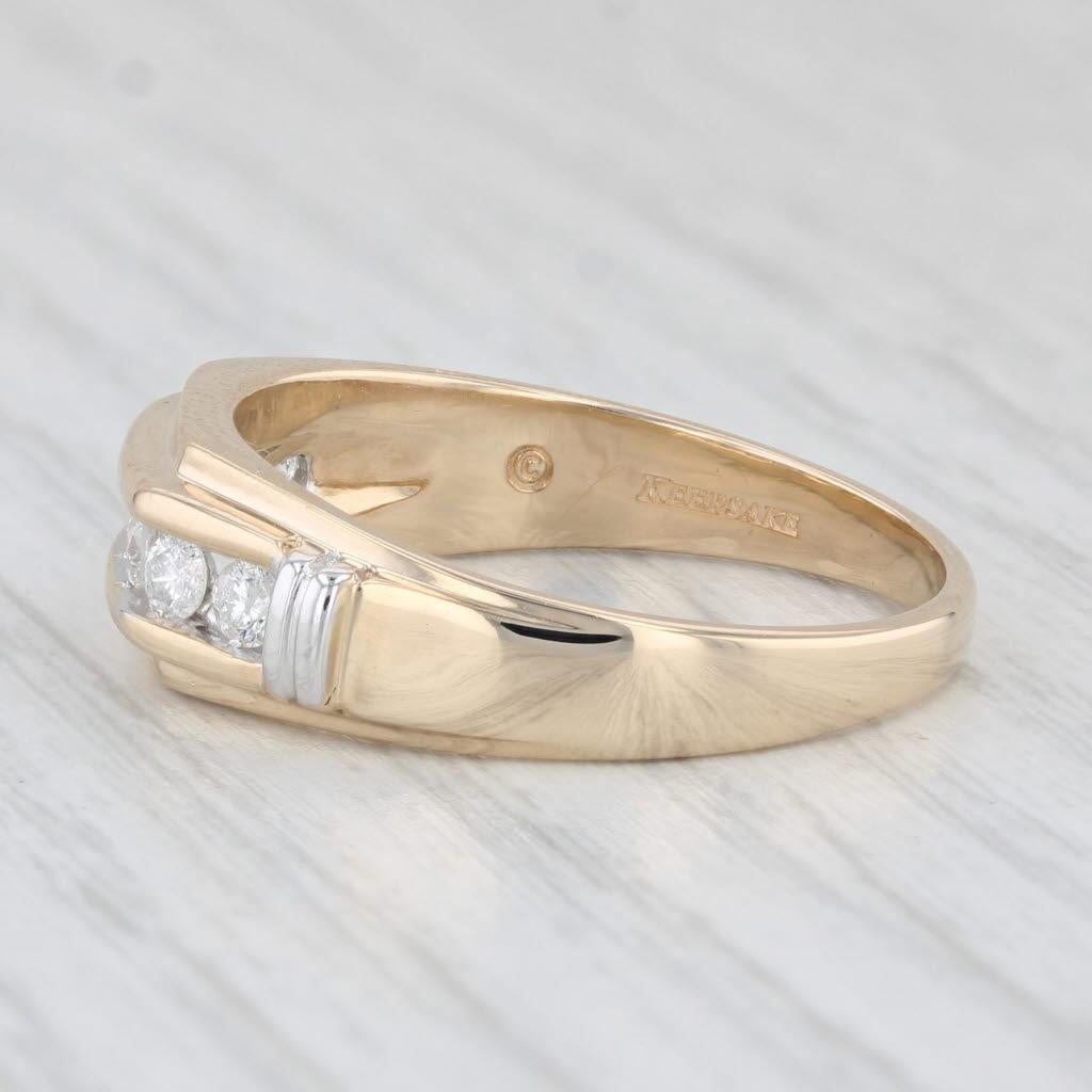 0.35ctw Diamond Men's Wedding Band 14k Yellow Gold Size 11 Ring In Good Condition In McLeansville, NC