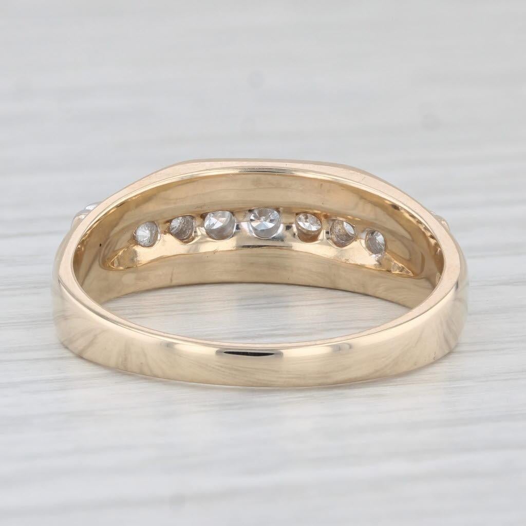 Women's 0.35ctw Diamond Men's Wedding Band 14k Yellow Gold Size 11 Ring For Sale