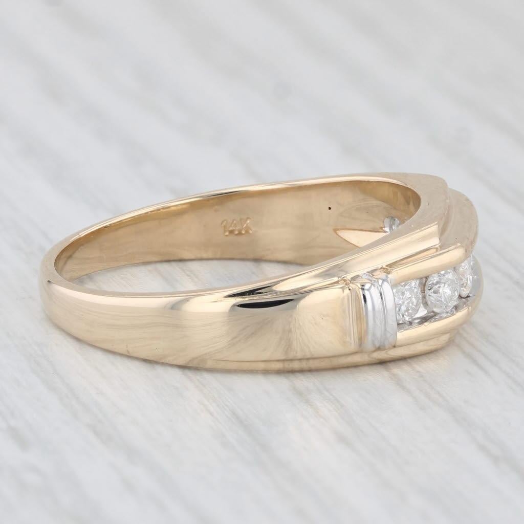 0.35ctw Diamond Men's Wedding Band 14k Yellow Gold Size 11 Ring For Sale 1