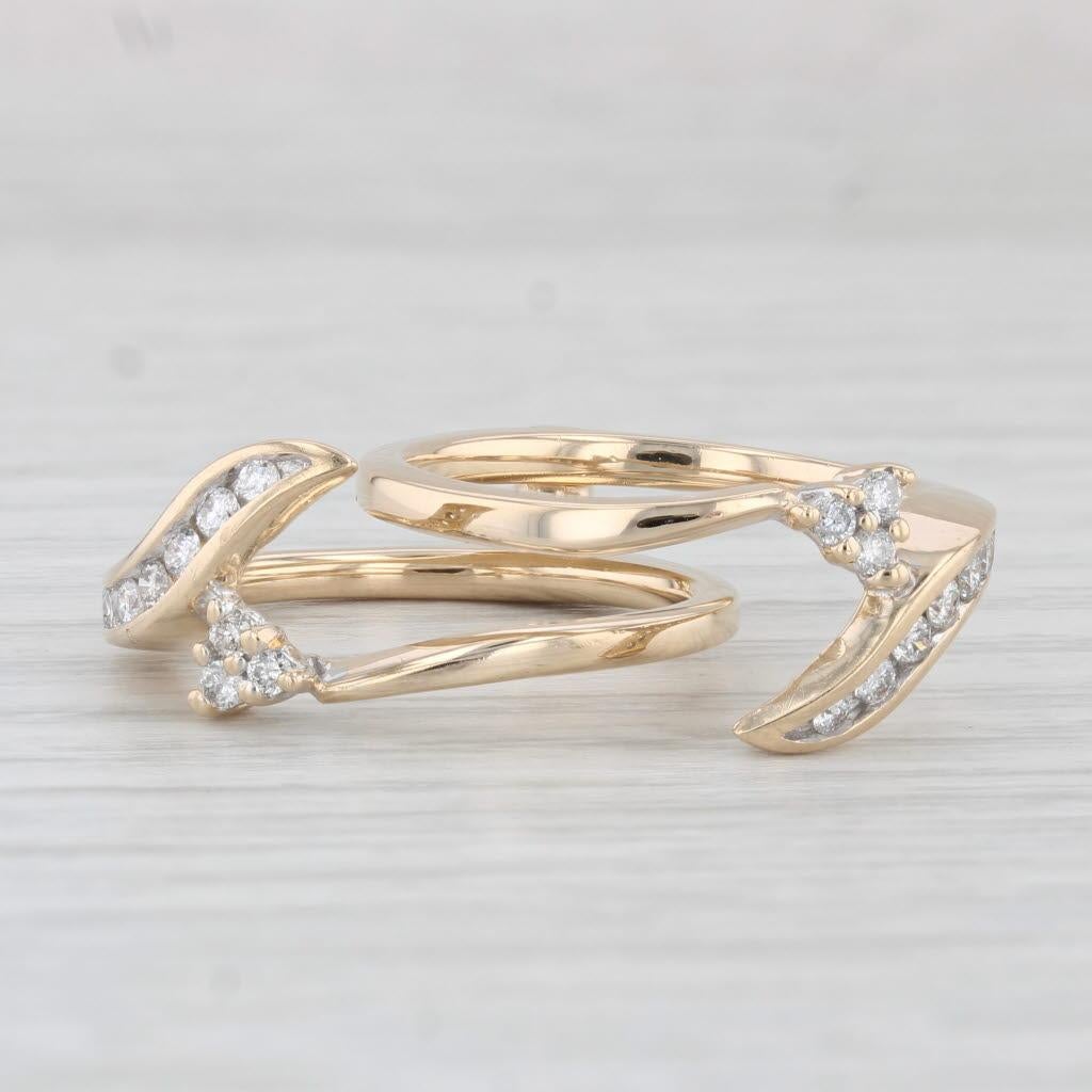 0,35 Karat Diamant Ring Jacke Enhancer Guard 14k Gold Größe 7,25 Brautringe move (Rundschliff) im Angebot