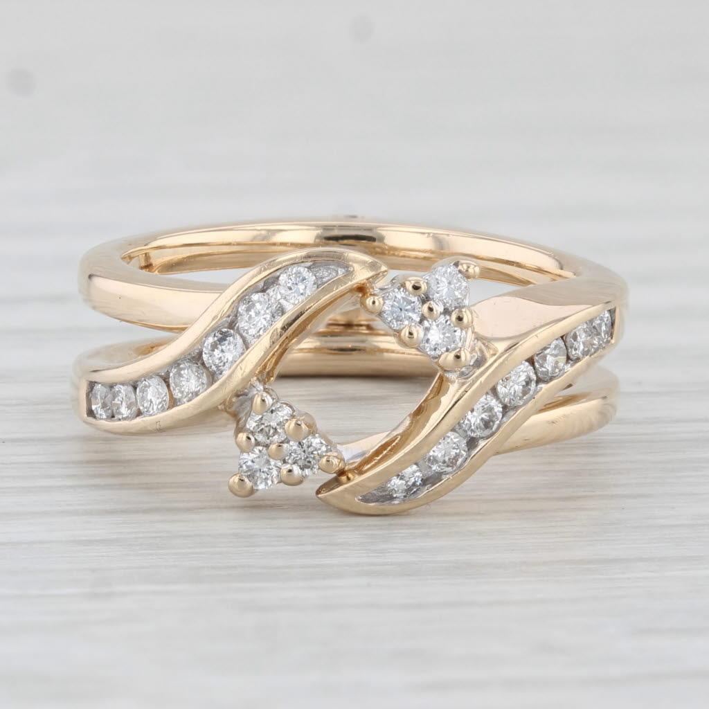 0,35 Karat Diamant Ring Jacke Enhancer Guard 14k Gold Größe 7,25 Brautringe move im Zustand „Gut“ im Angebot in McLeansville, NC