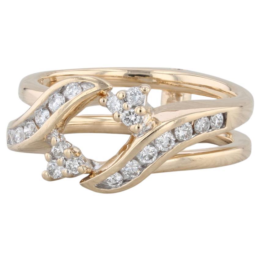 0,35 Karat Diamant Ring Jacke Enhancer Guard 14k Gold Größe 7,25 Brautringe move im Angebot