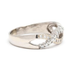 0.35ctw Infinity Band Ring, 14k White Gold, Ring Size 7.5