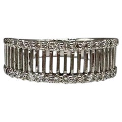 0.35ctw Natural Diamond Bar Ring 18K White Gold Size 6.25