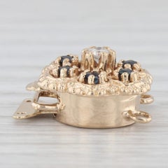 0.35ctw Sapphire Diamond Slide Charm Bracelet Clasp 14k Gold Richard Glatter