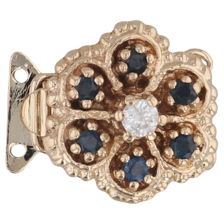 0.35ctw Sapphire Diamond Slide Charm Bracelet Clasp 14k Gold Richard Glatter For Sale
