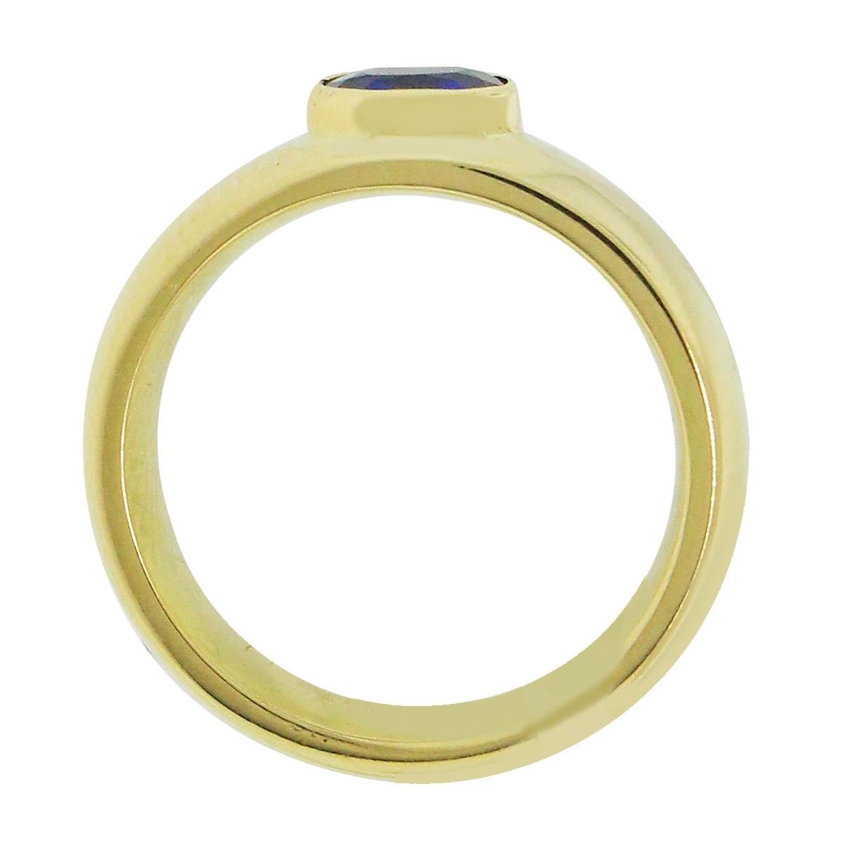 Material: 18k Yellow Gold
Gemstone Details: Approximately 0.35ctw round blue sapphire gemstones.
Ring Size: 4.75
Total Weight: 8.8g (5.7dwt)
Measurements: 0.78