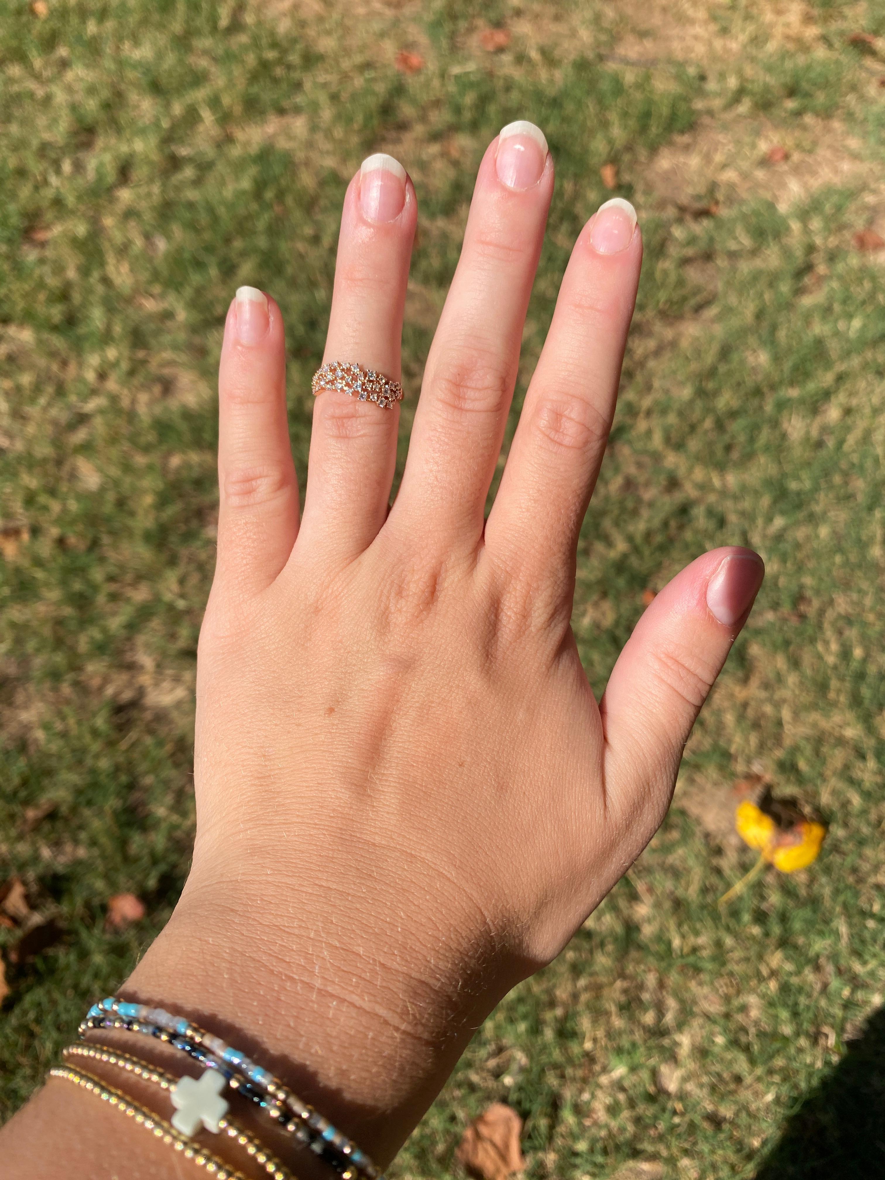 0,35ctw drei Reihen Prong Set Diamantband Ring, 14k Rose Gott, Ringgröße 5 im Angebot 2