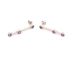 0.36 Carat Benitoite Earring Studs in White Gold