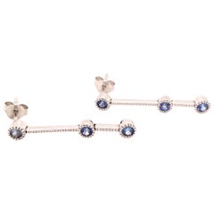 0.36 Carat Benitoite Earring Studs in White Gold