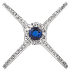 Sunita Nahata Blauer Saphir 0.36ct. Fancy Ring aus 18 Karat Weißgold.