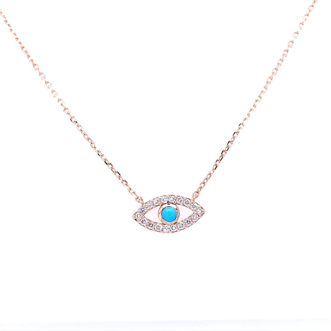 rose gold evil eye necklace