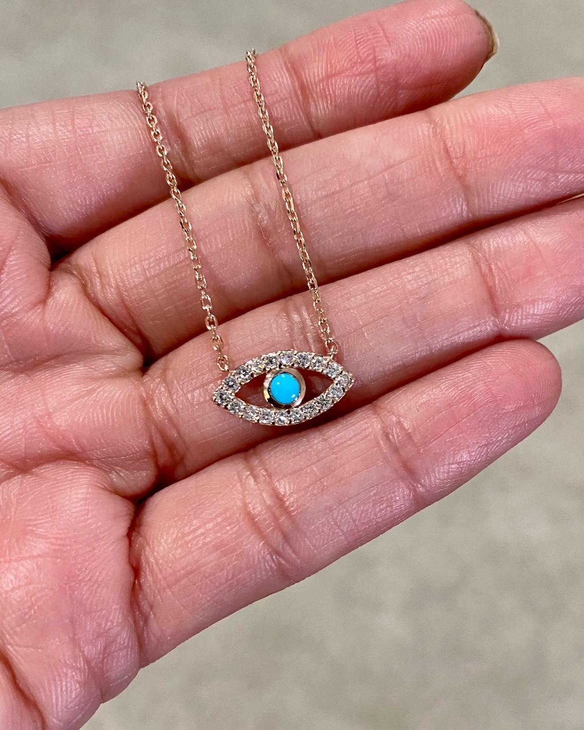 evil eye rose gold necklace