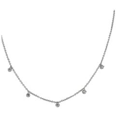 0, 36 Carat GVS Round Diamond Choker Necklace 18K White Gold / Link Necklace