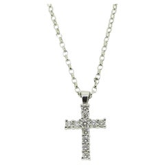 0.36 Carat Diamond Cross Pendant Necklace