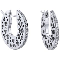 0.36 Carat Diamond Italian Hoop Earrings