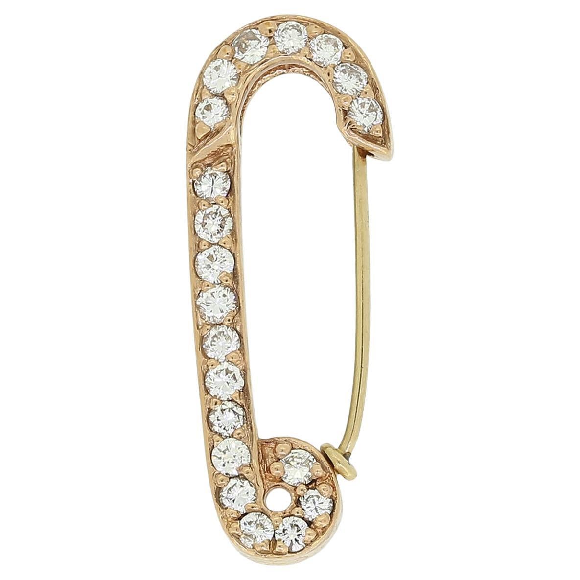 0.36 Carat Diamond Safety Pin Brooch