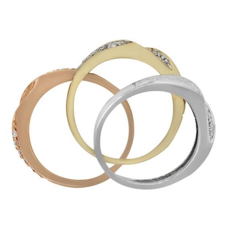 tri color gold stackable rings