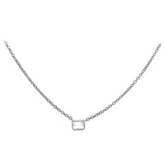 0.36 Carat Emerald Cut Bezel Set Diamond Necklace