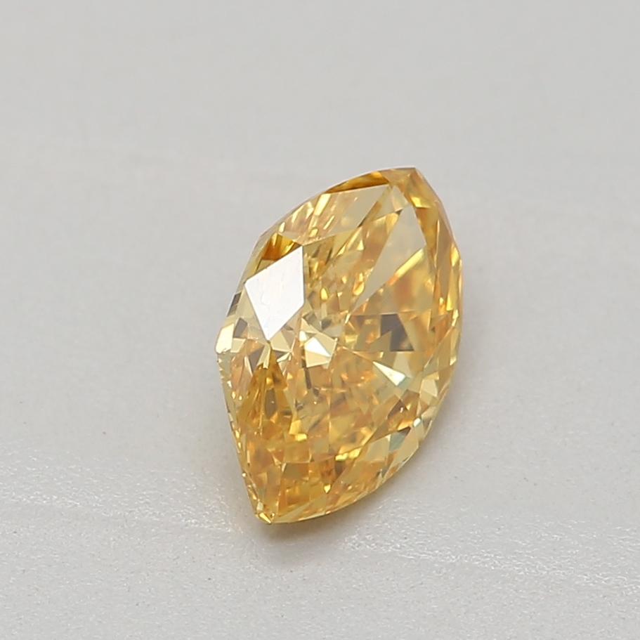 Women's or Men's 0.36 Carat Fancy Intense Orange Yellow Marquise cut diamond GIA Certified For Sale