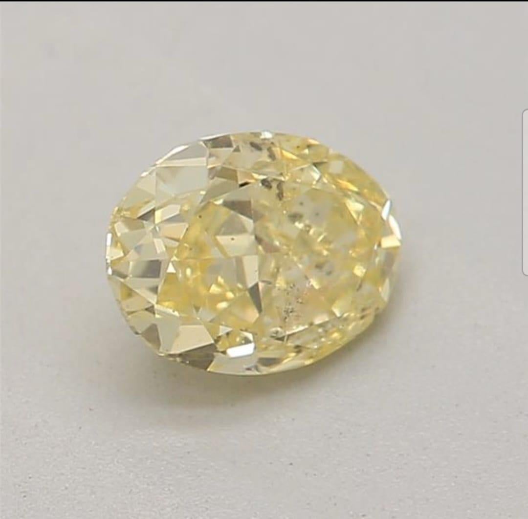 100% NATURAL FANCY COLOUR DIAMOND

✪ Diamond Details ✪

➛ Shape: Oval 
➛ Colour Grade: Fancy Intense Yellow
➛ Carat: 0.36
➛ Clarity: I2
➛ GIA Certified 

*FEATURES OF THE DIAMOND*

This 0.36-carat Fancy Intense Yellow Oval-shaped diamond with I2