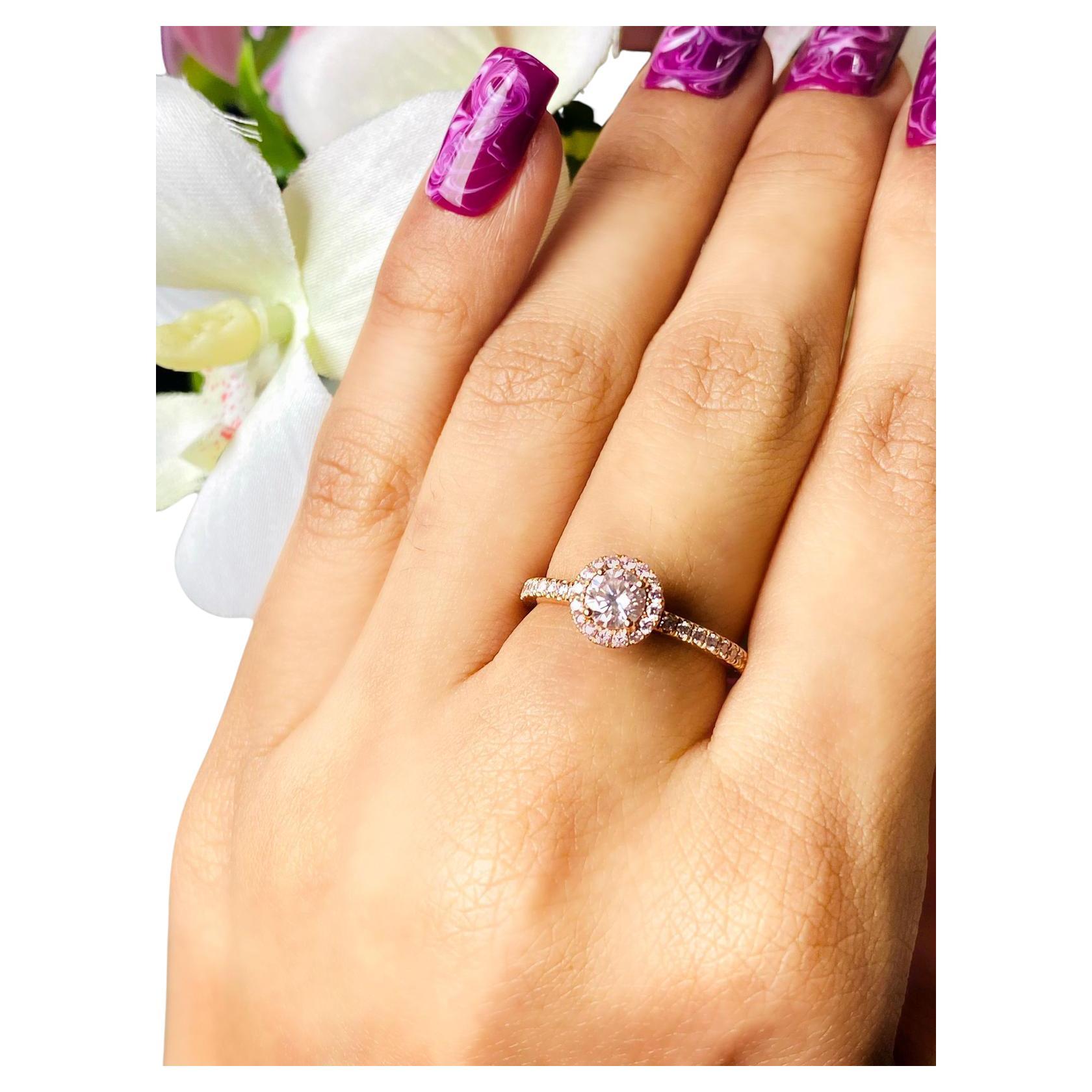 0,36 Karat Fancy Light Pink Diamond Ring VS1 Reinheit GIA und Argyle zertifiziert