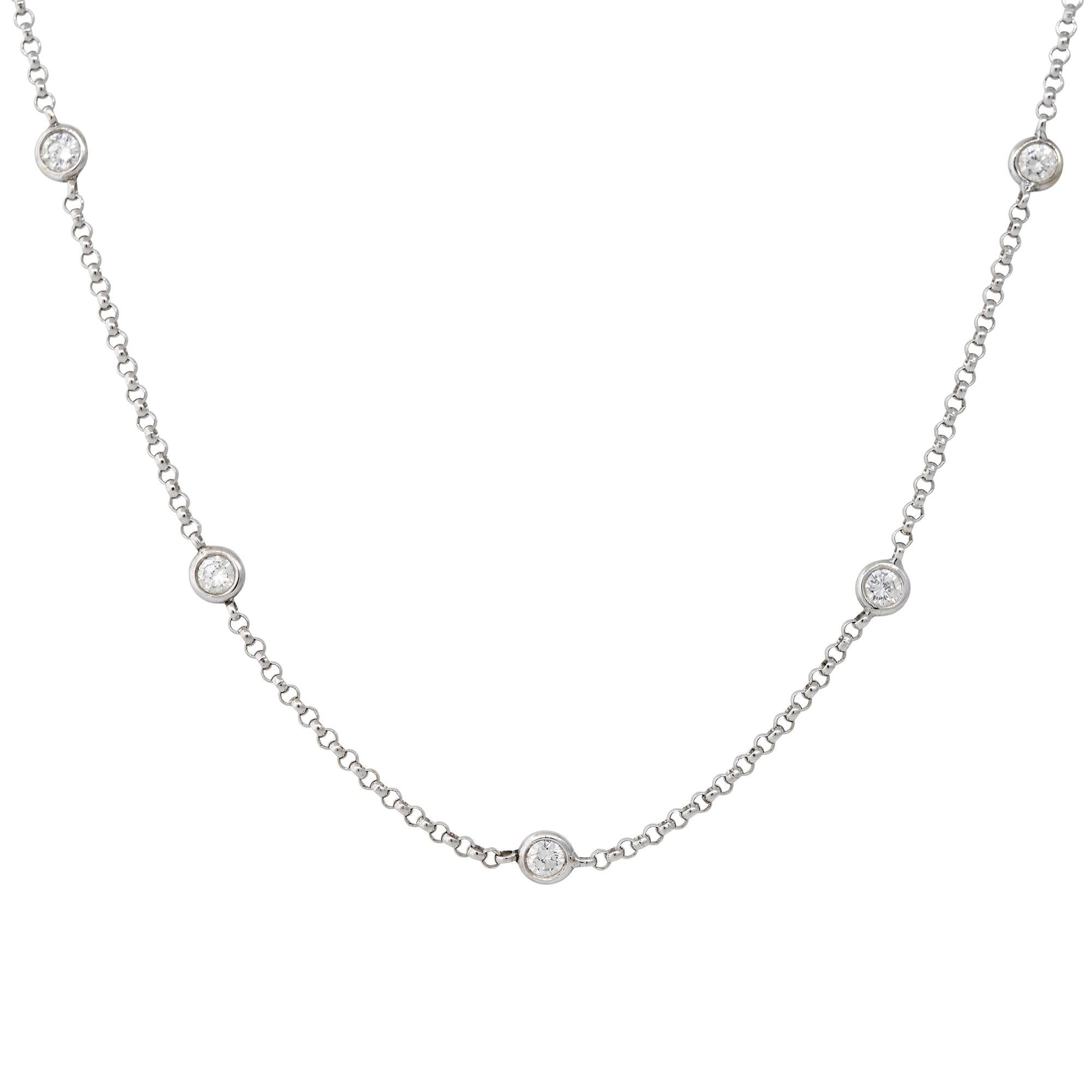 Modern 0.36 Carat Round Brilliant Diamonds By The Yard Necklace 18 Karat In Stock For Sale