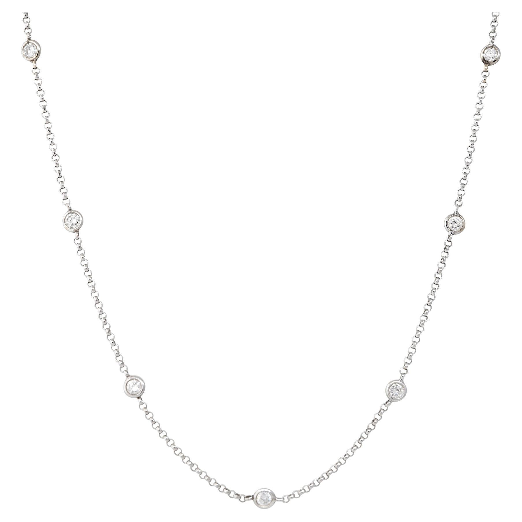 0.36 Carat Round Brilliante Diamonds By The Yard Necklace 18 Karat In Stock en vente