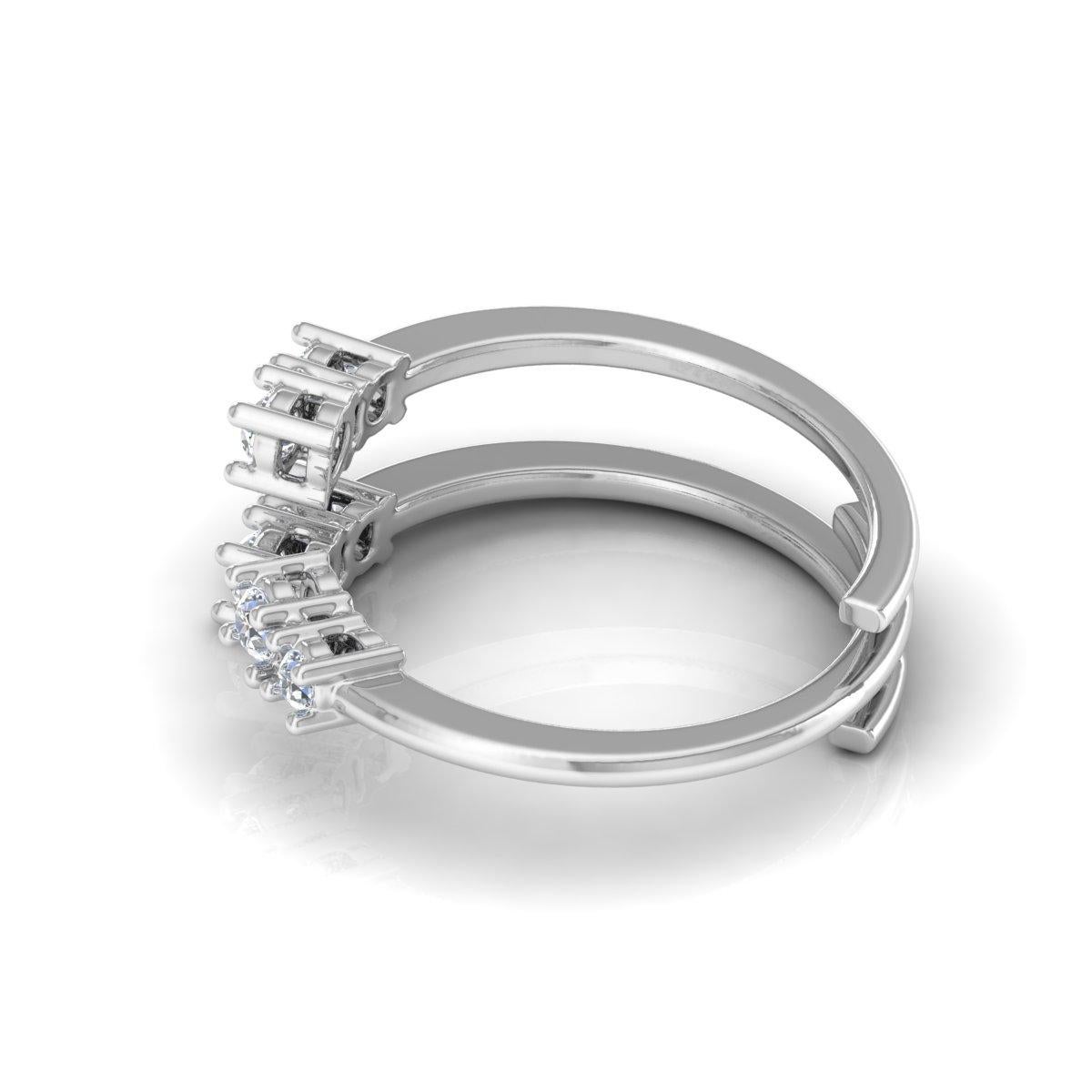 For Sale:  0.36 Carat SI Clarity HI Color Diamond Cuff Ring 10 Karat White Gold Jewelry 3