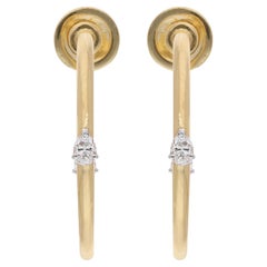 Pendientes de aro de diamantes talla pera brillante SI/H de 0,36 quilates Oro amarillo de 18 quilates